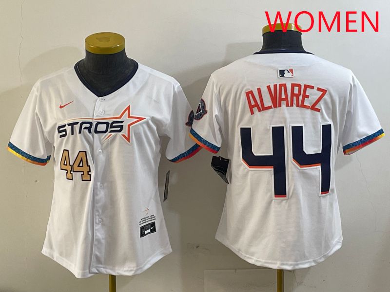 Women Houston Astros #44 Alvarez White Fourth generation Joint Name 2025 Nike MLB Jersey style 6